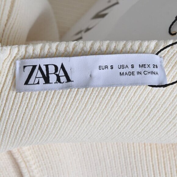 NWT Zara Textured Knit Halter Top Cream Sleeveless Size Small - Picture 12 of 13